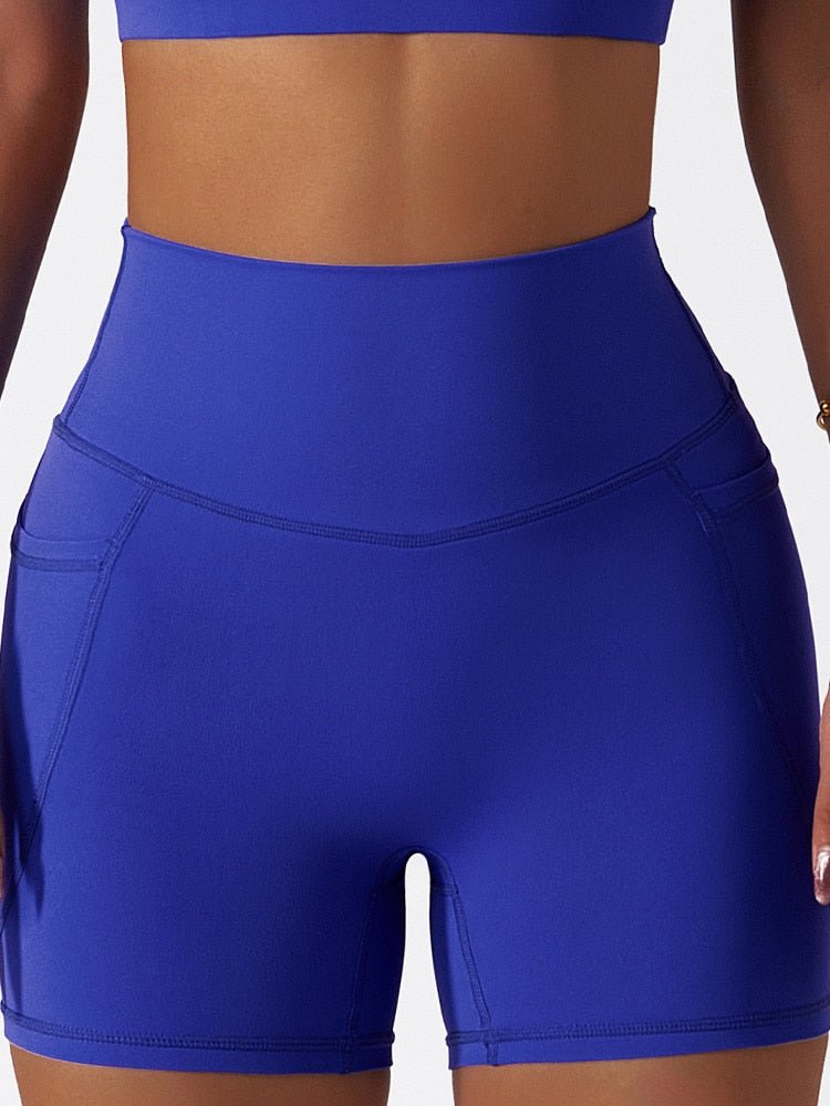 Rookay High Waist Yoga Pants with Side Pockets Short Leggings for Women  Power Flex Quick Dry Biker Shorts